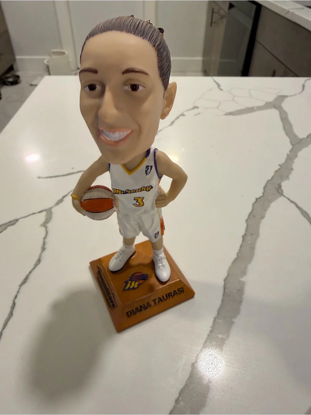 WNBA Diana Taurasi Basketball Bobblehead – White & Orange Jersey